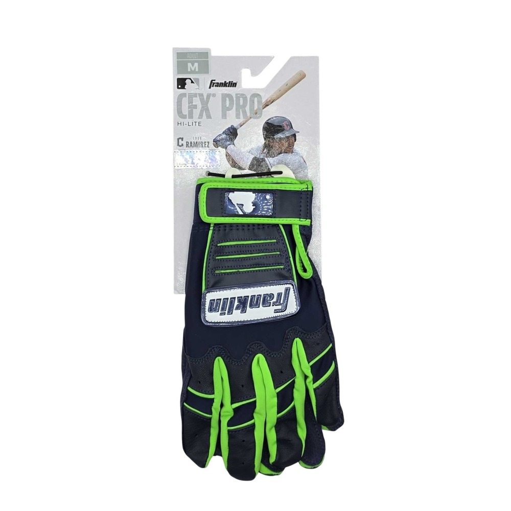 Franklin CFX Pro Hi-Lite Baseball Batting Gloves Mens Medium Navy Blue Green NWT